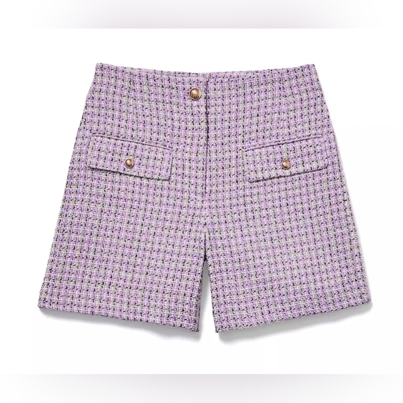 NWT | LOFT | Tweed Flap Pocket Shorts | Size: 6 | Color: Plum Combo - Picture 5 of 15